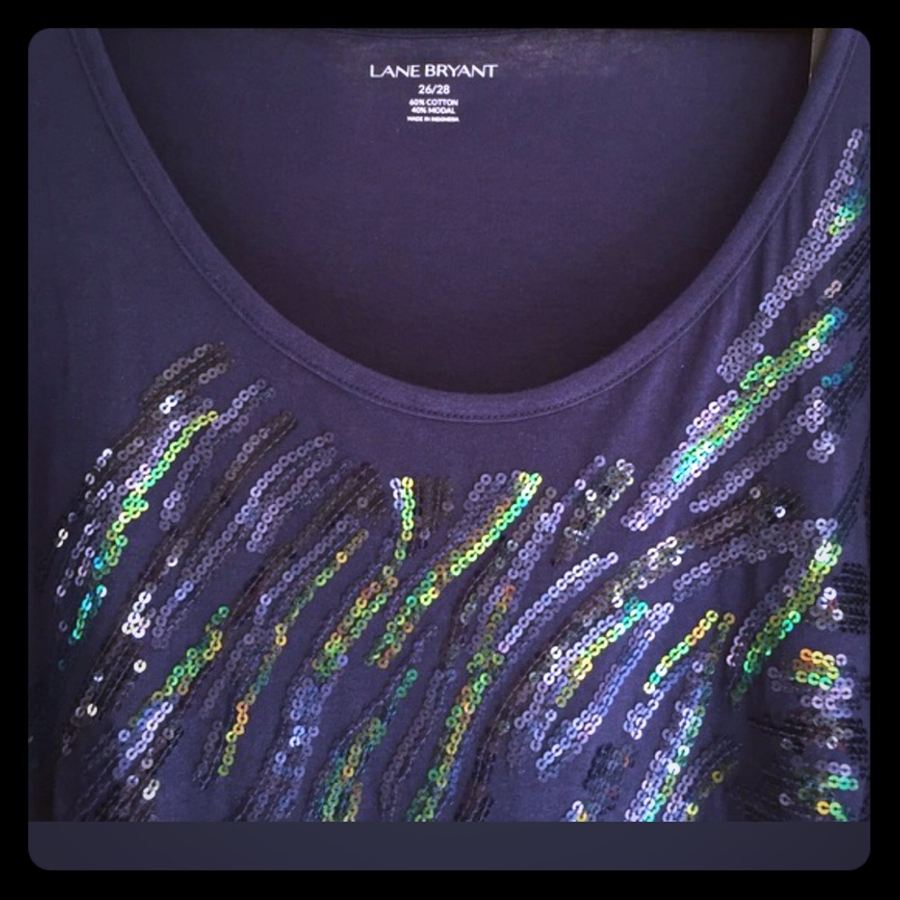 Lane Bryant-Sequin Embellished T-Shirt-like Top